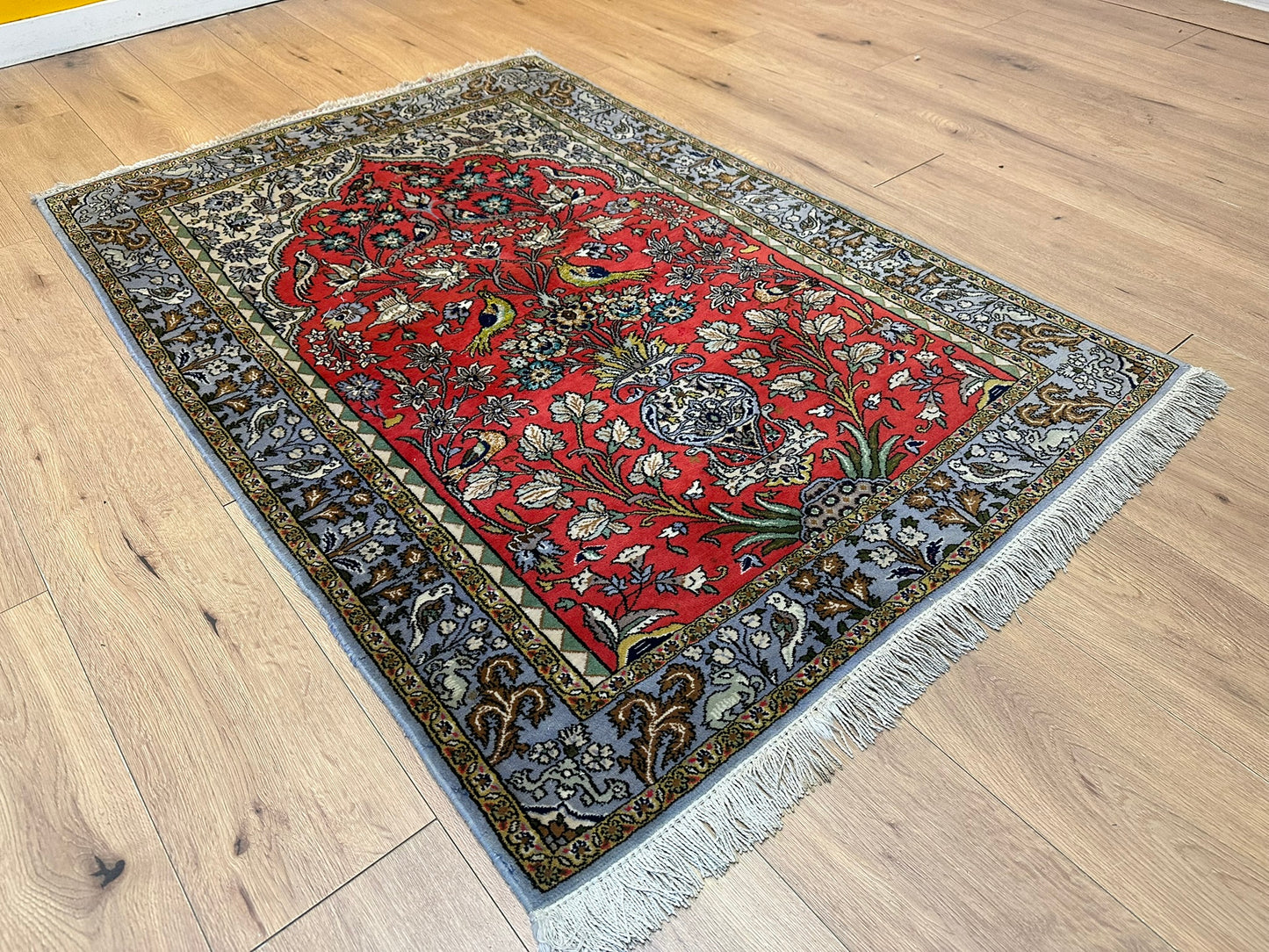 Orientteppich handgeknüpft Ghom Korkwolle 151x103 cm