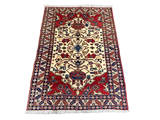 Handgeknüpfter Perser Orientteppich Kazak Schirwan 158x113 cm