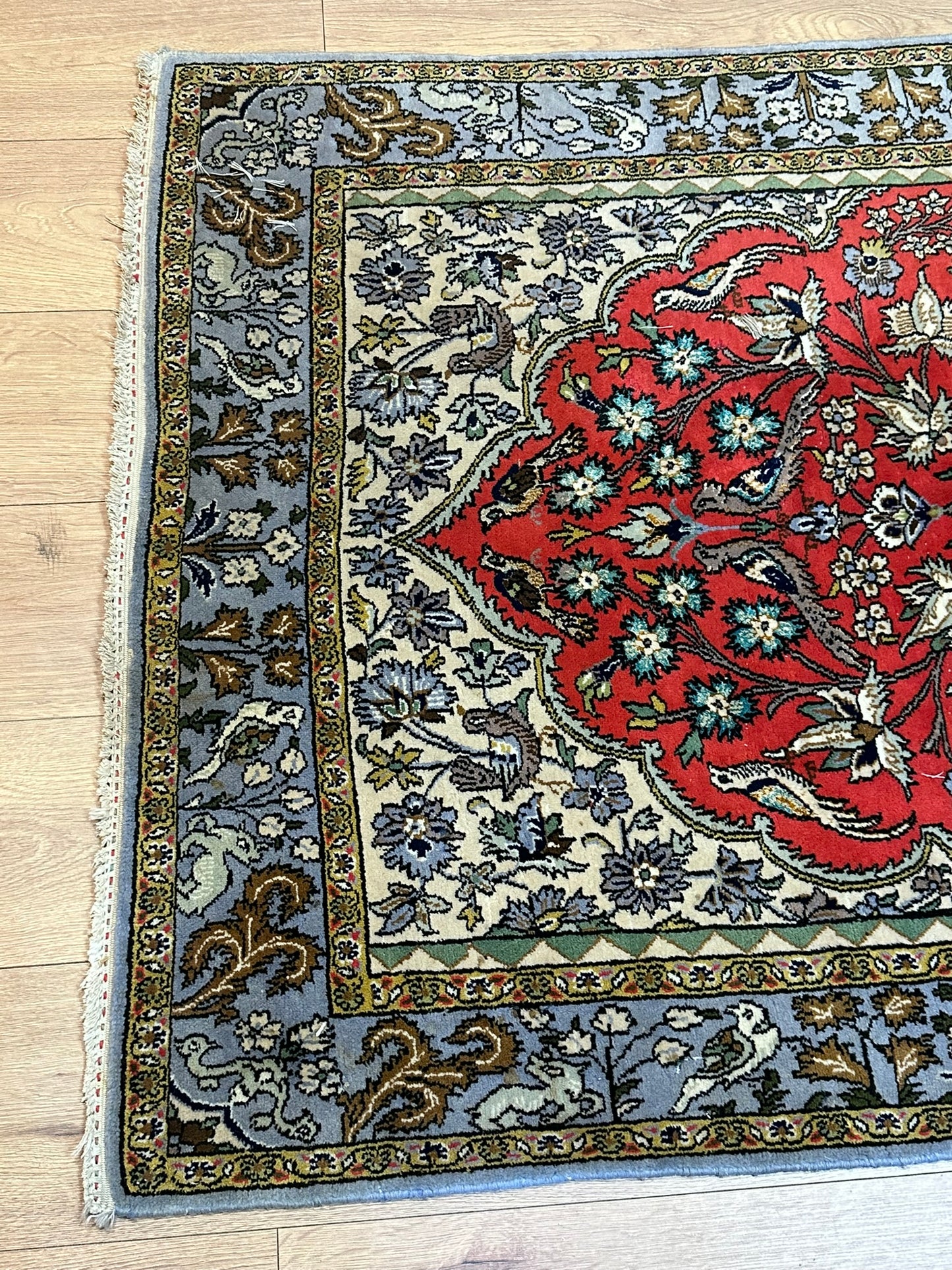 Orientteppich handgeknüpft Ghom Korkwolle 151x103 cm