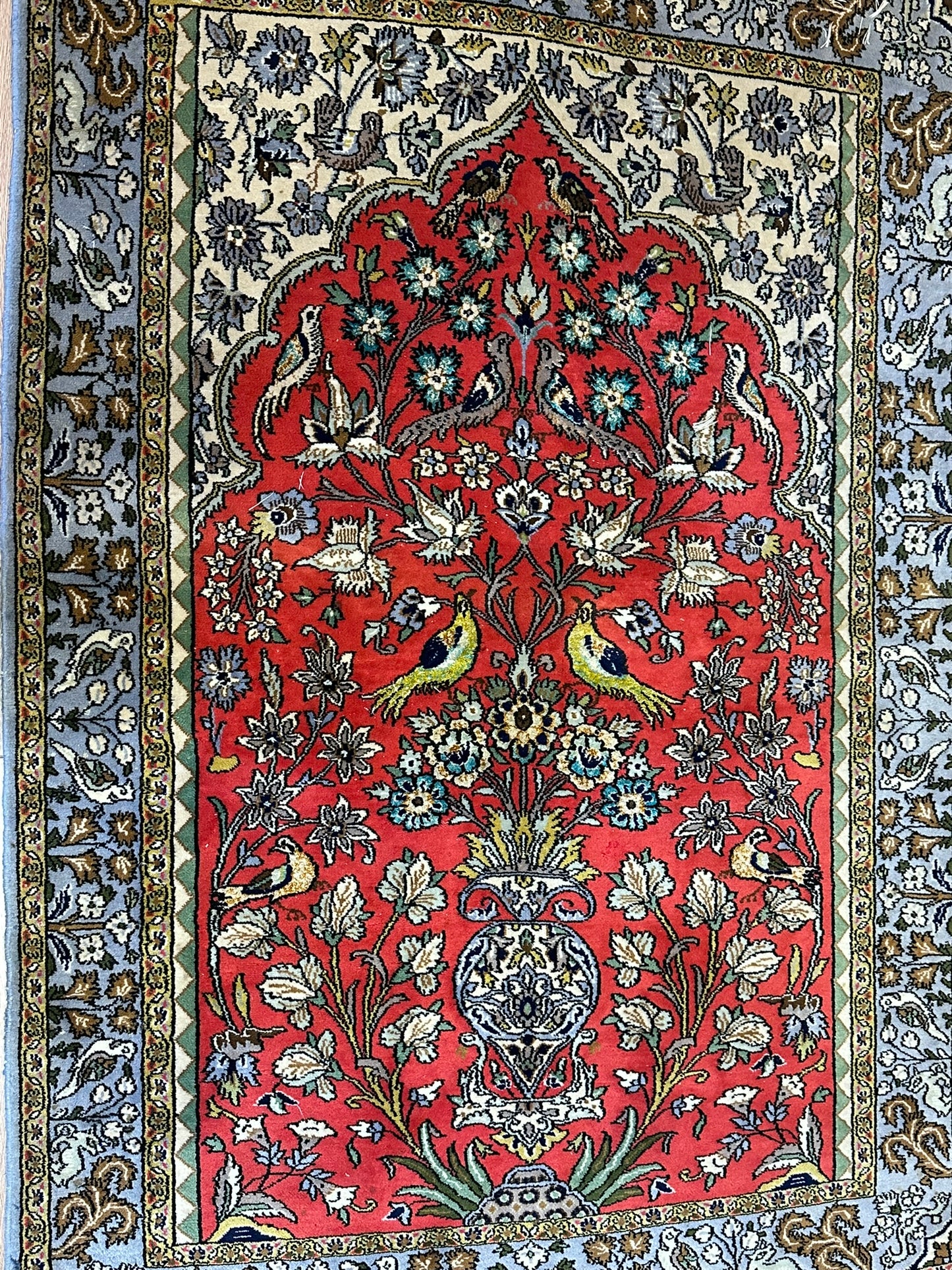 Orientteppich handgeknüpft Ghom Korkwolle 151x103 cm