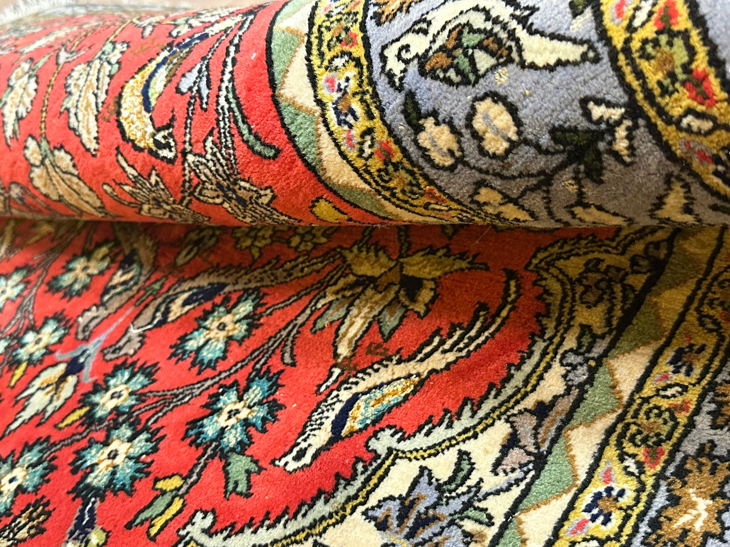 Orientteppich handgeknüpft Ghom Korkwolle 151x103 cm