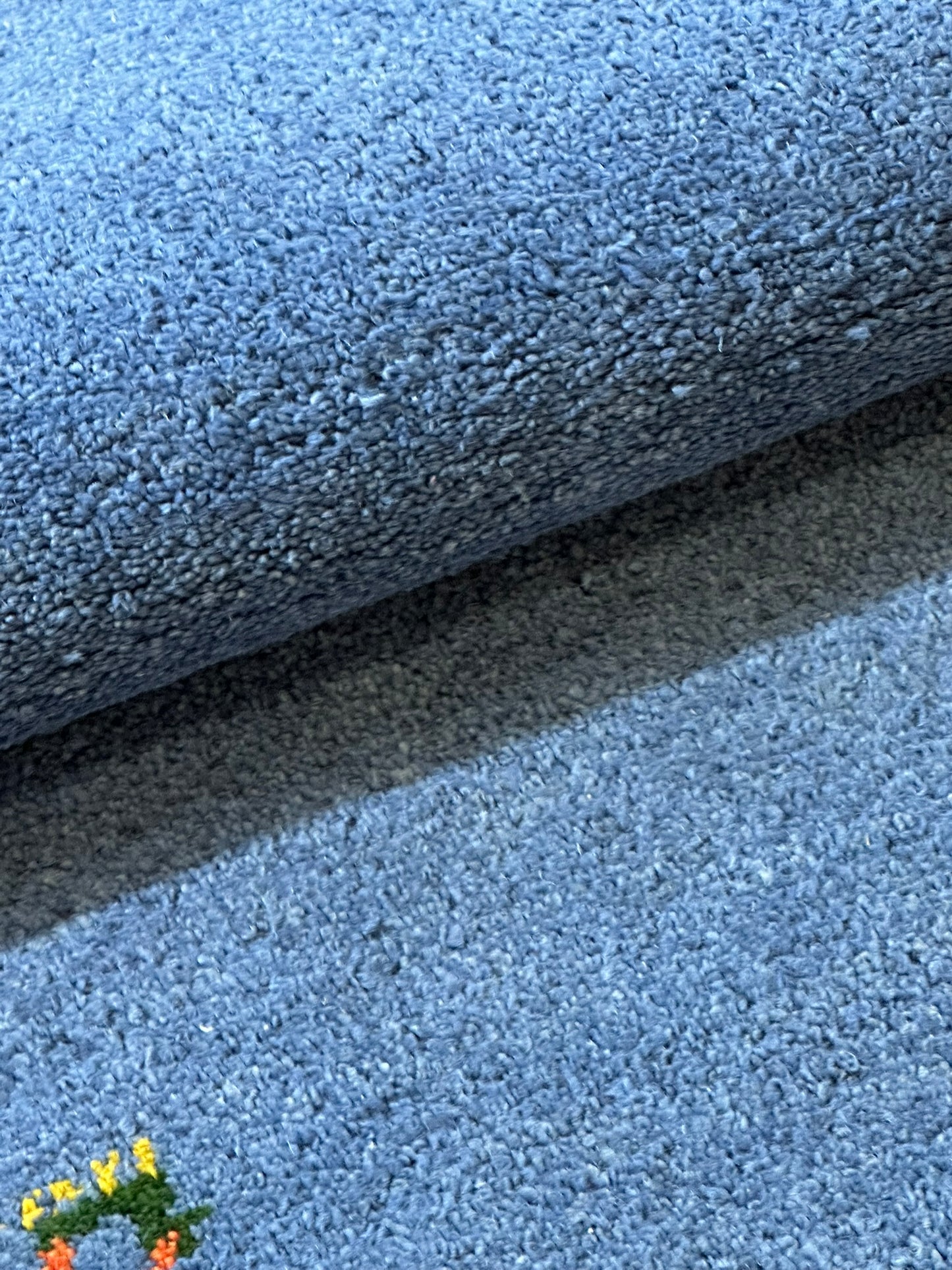 Indo Gabbeh Orientteppich handgeknüpft Blau 125x65 cm