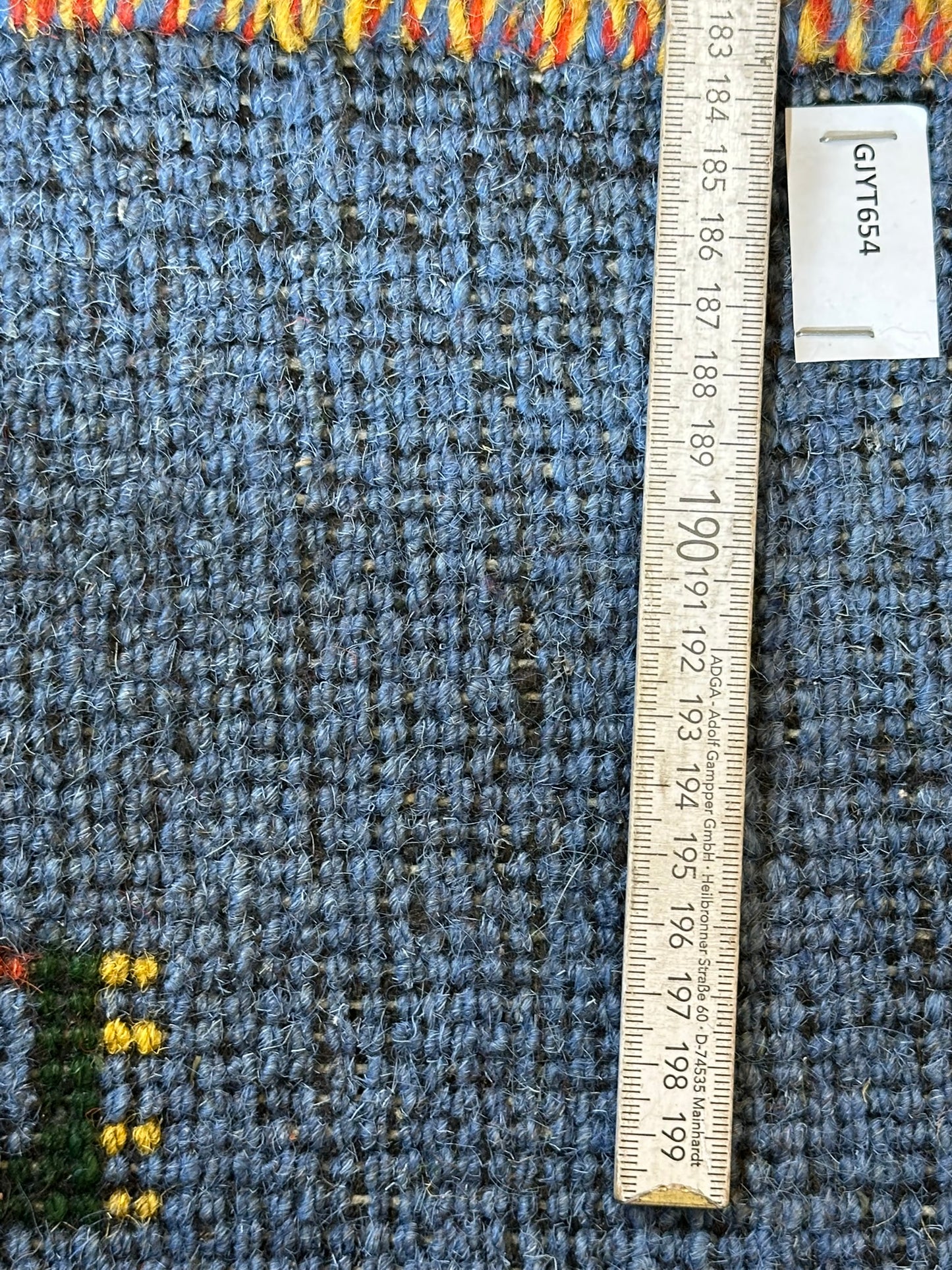 Indo Gabbeh Orientteppich handgeknüpft Blau 125x65 cm