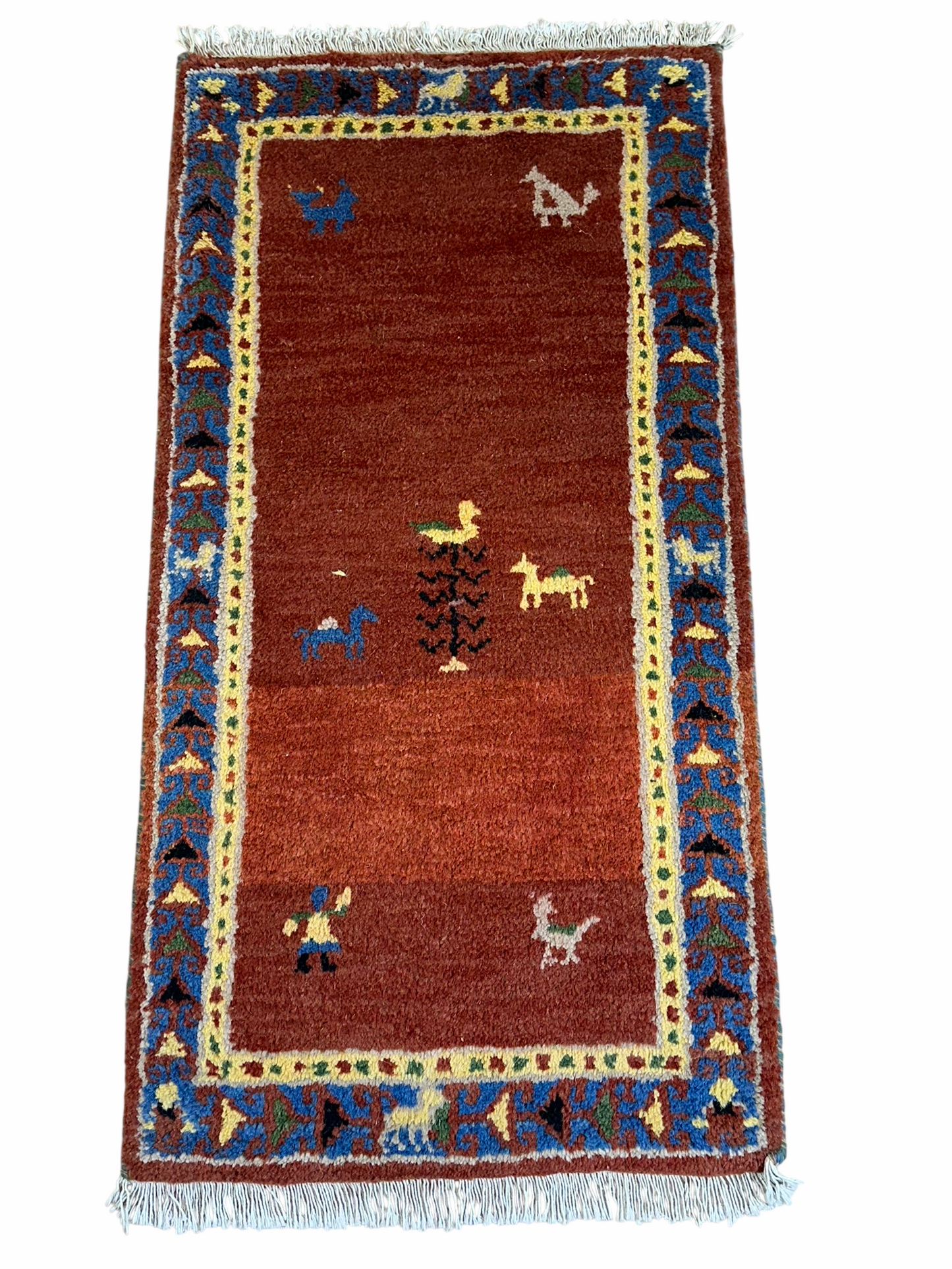 Orientteppich handgeknüpft Indo Gabbeh 120x60 cm