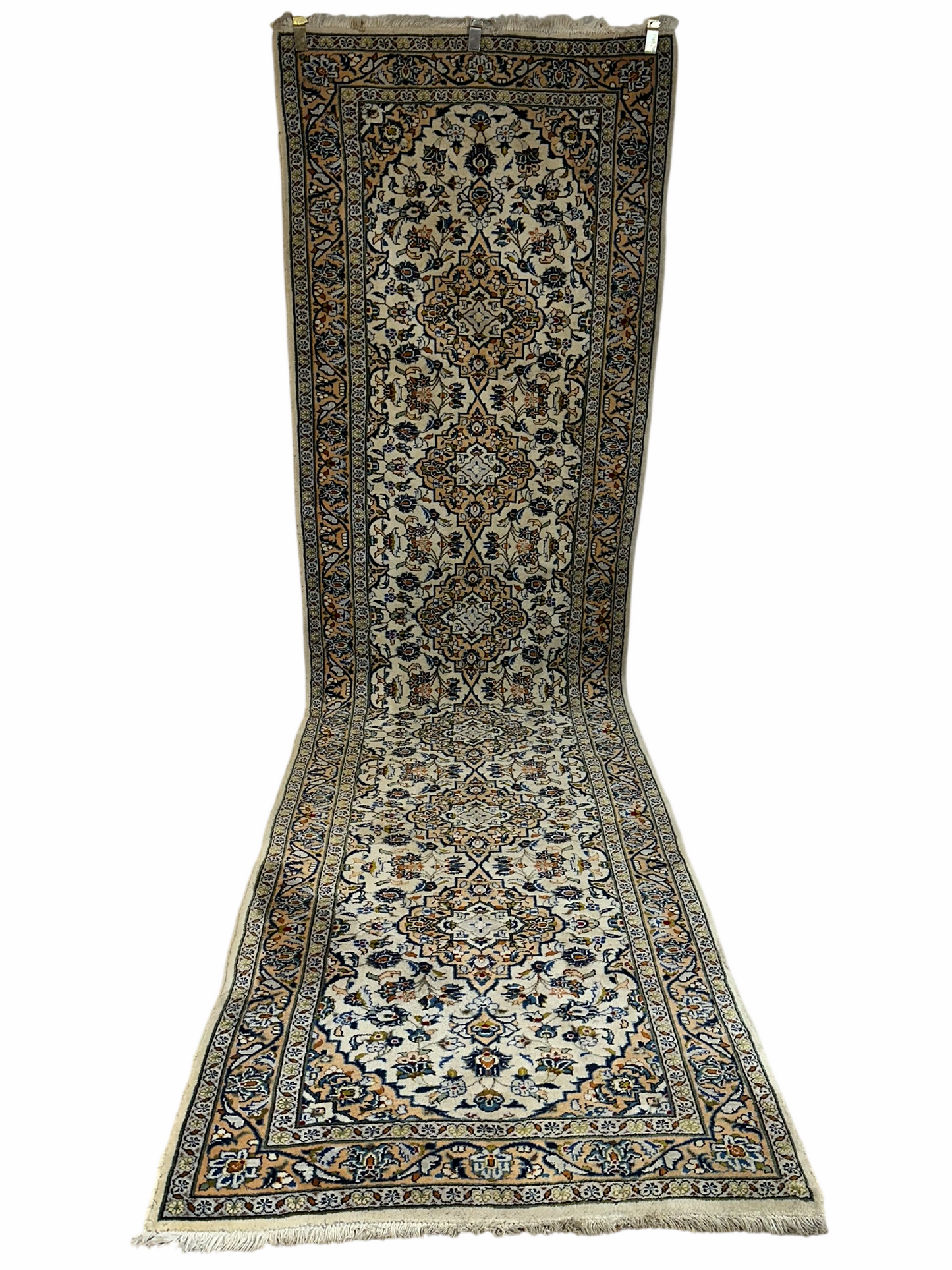 Orientteppich handgeknüpft Keschan Läufer 390x107 cm