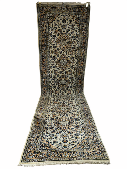 Orientteppich handgeknüpft Keschan Läufer 390x107 cm