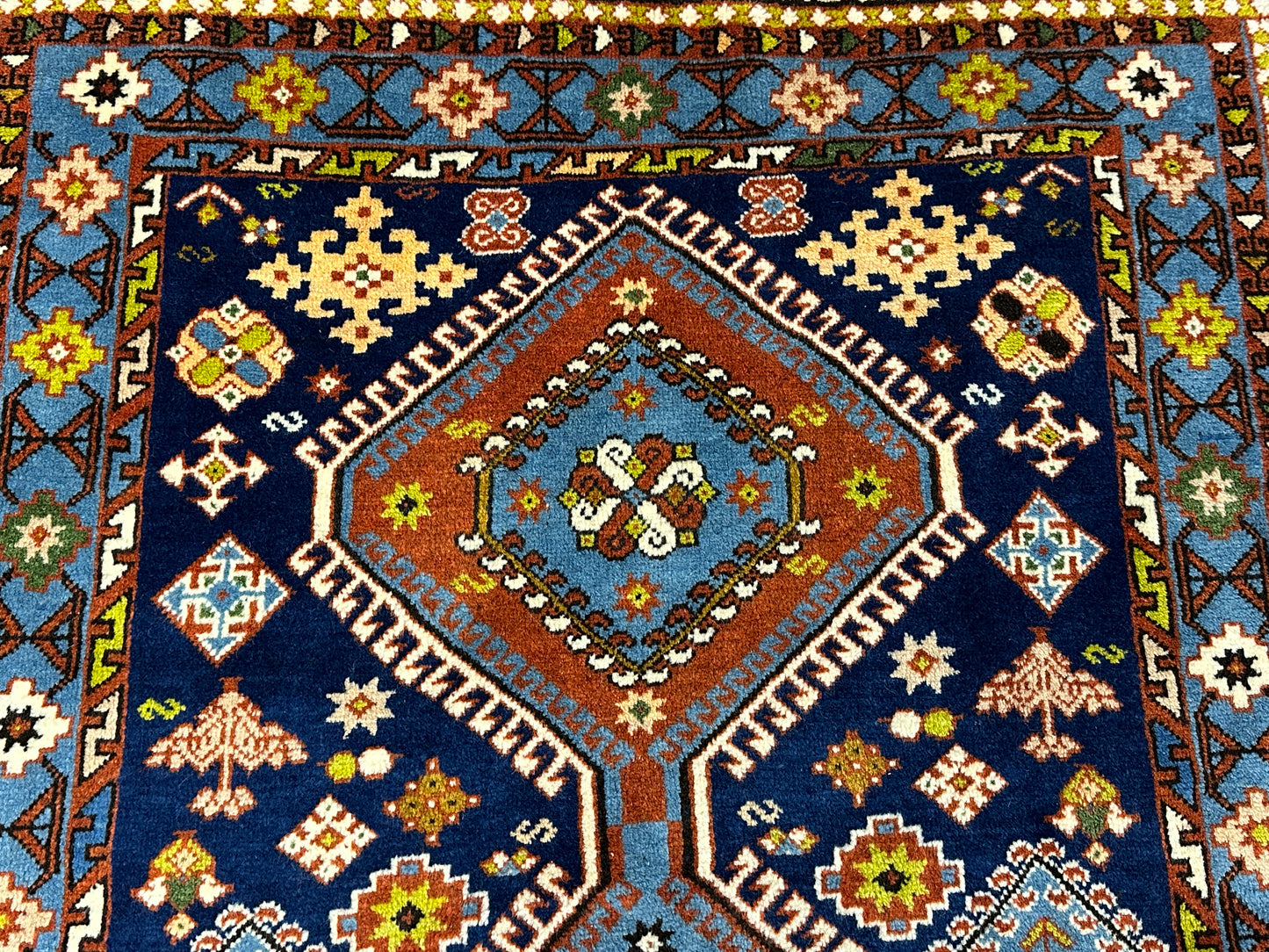 Handgeknüpfter Perser Orientteppich Gaschgai Wolle Naturfarben 155x100 cm