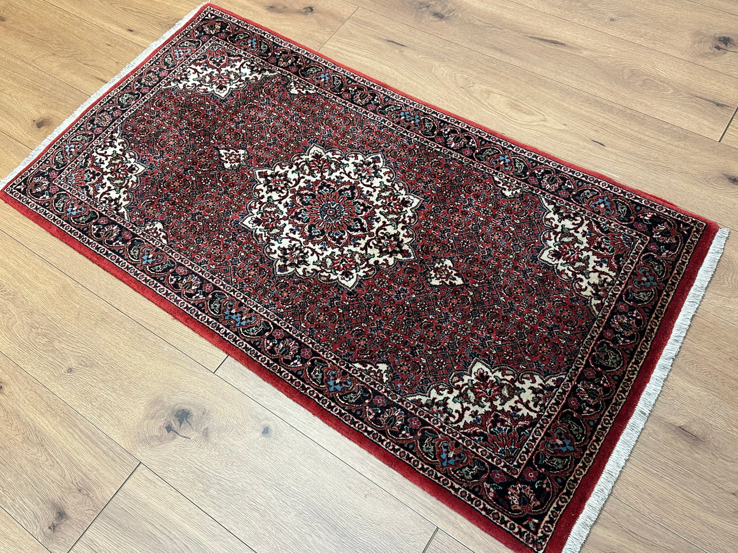 Perser Teppich Bidjar – Handgeknüpft aus Korkwolle &amp; Seide – 140 x 72 cm