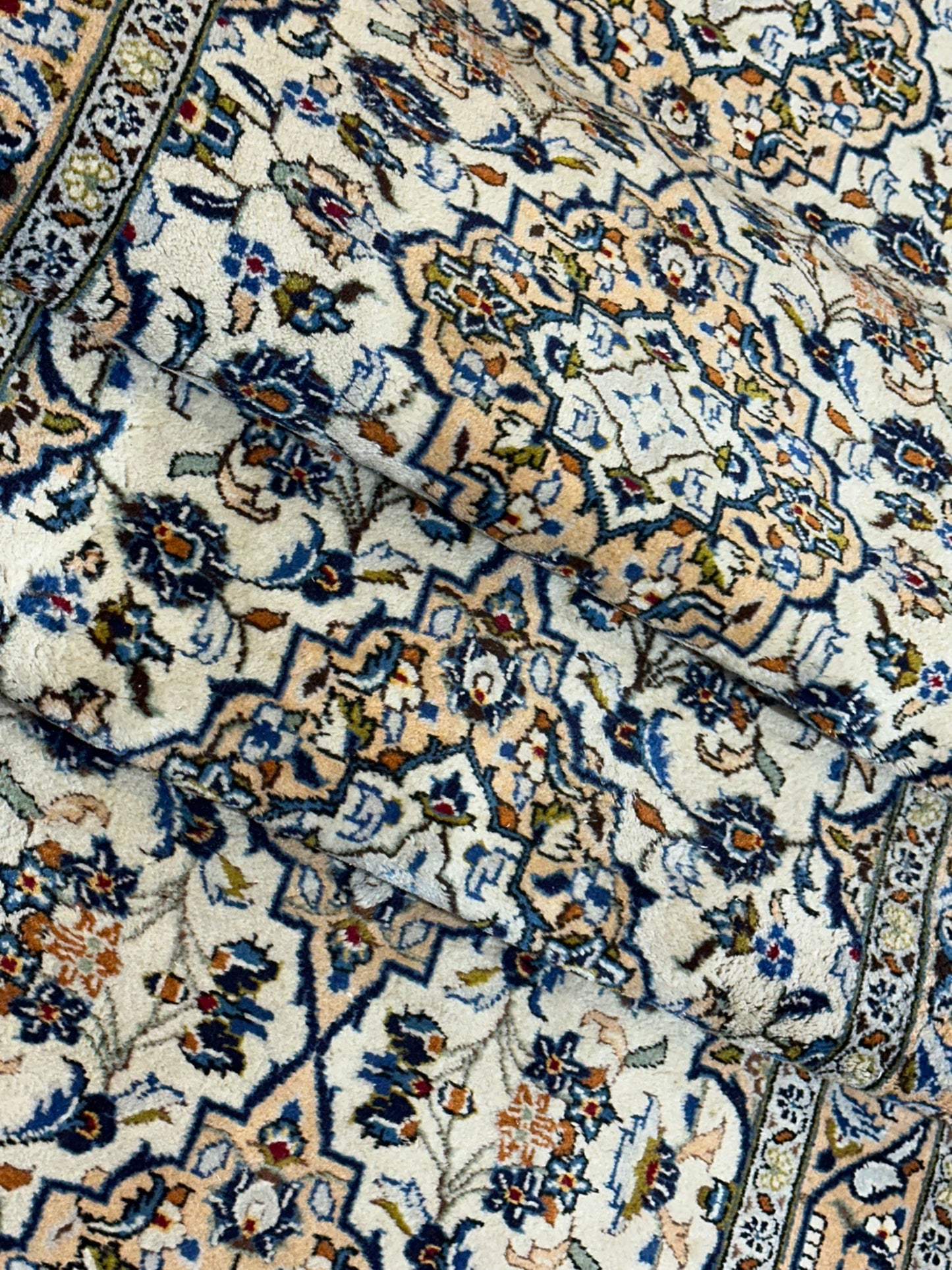Orientteppich handgeknüpft Keschan Läufer 390x107 cm