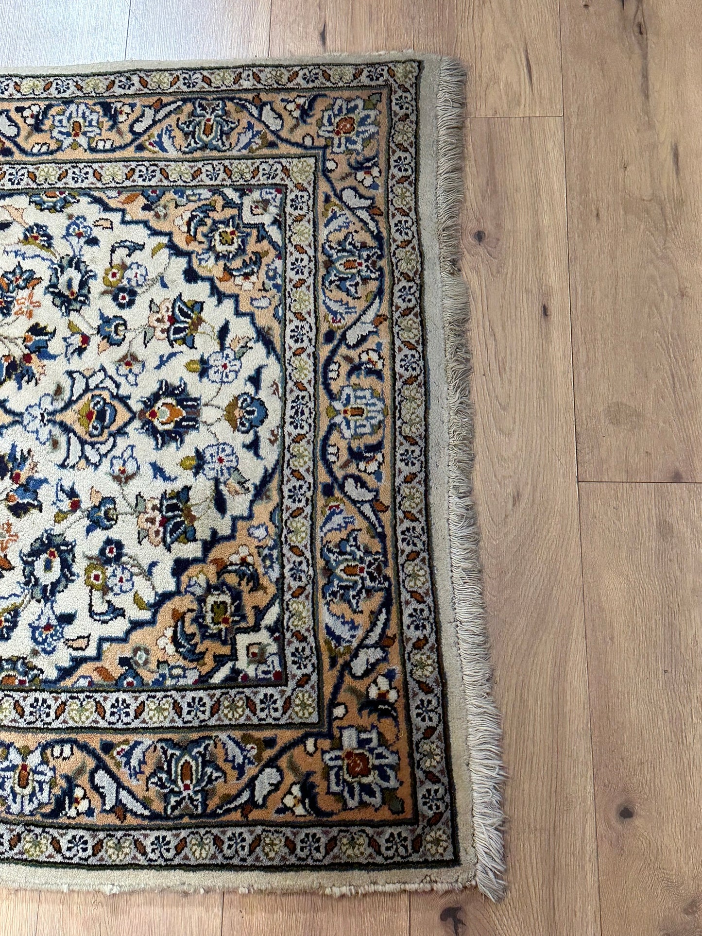 Orientteppich handgeknüpft Keschan Läufer 390x107 cm