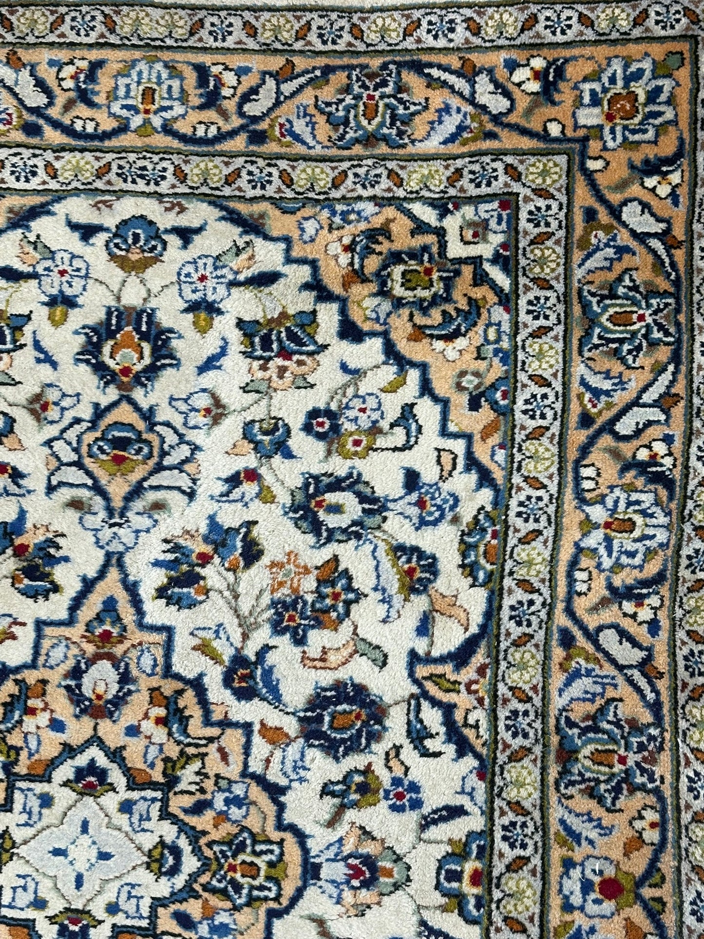 Orientteppich handgeknüpft Keschan Läufer 390x107 cm