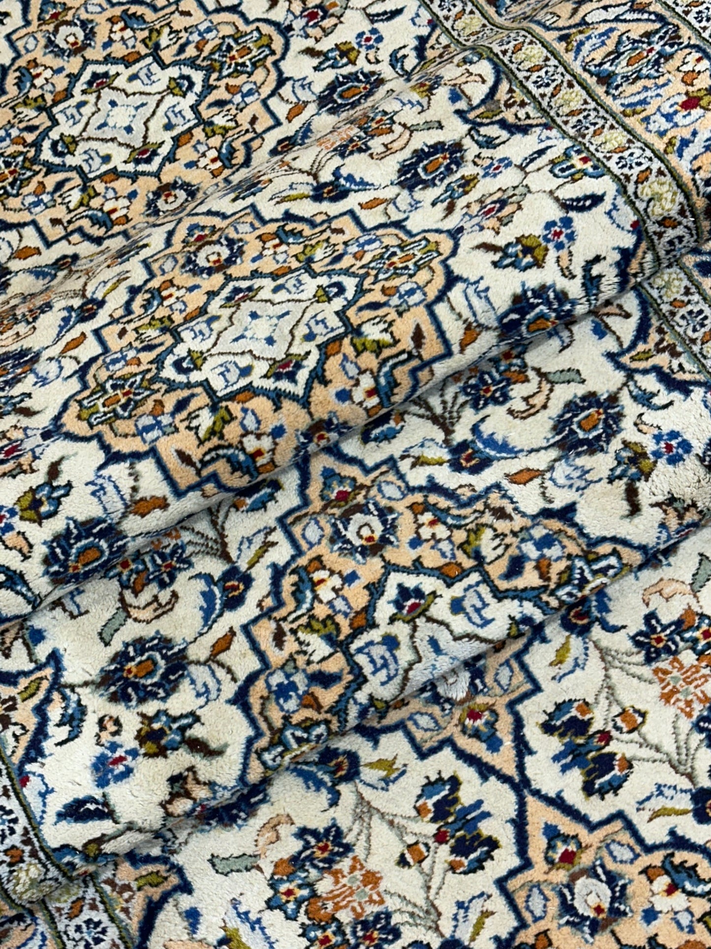 Orientteppich handgeknüpft Keschan Läufer 390x107 cm