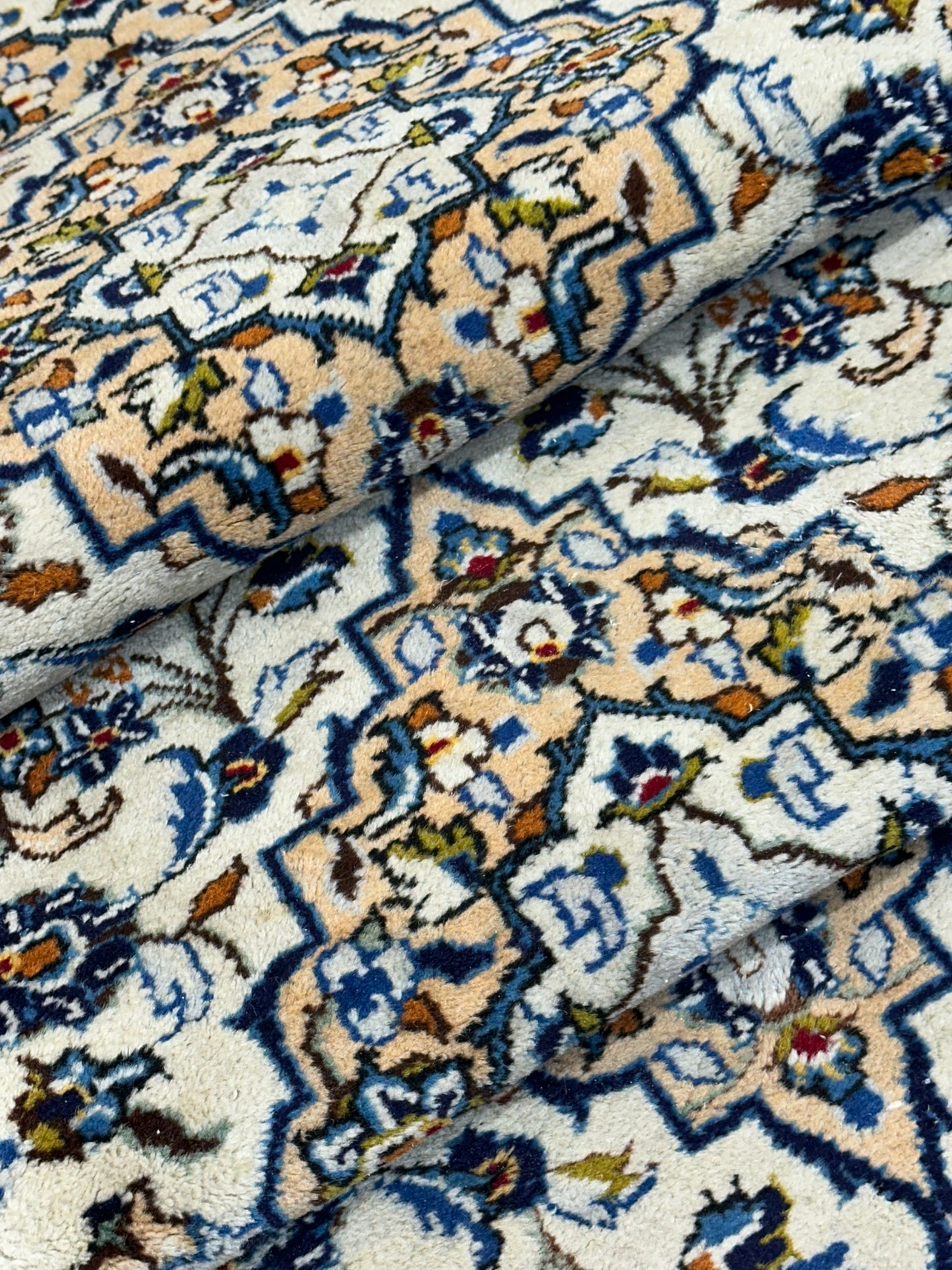 Orientteppich handgeknüpft Keschan Läufer 390x107 cm