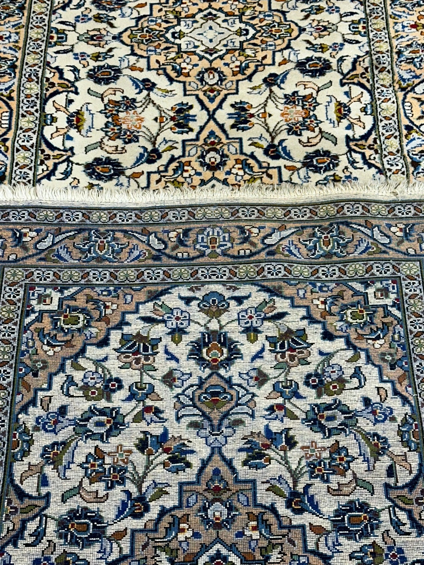 Orientteppich handgeknüpft Keschan Läufer 390x107 cm