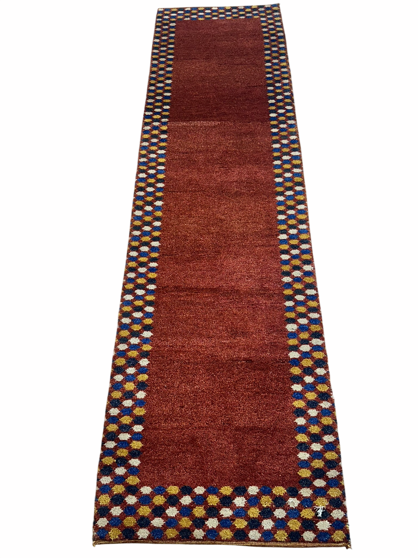 Indo Gabbeh Orientteppich Läufer handgeknüpft Neu 302x80 cm
