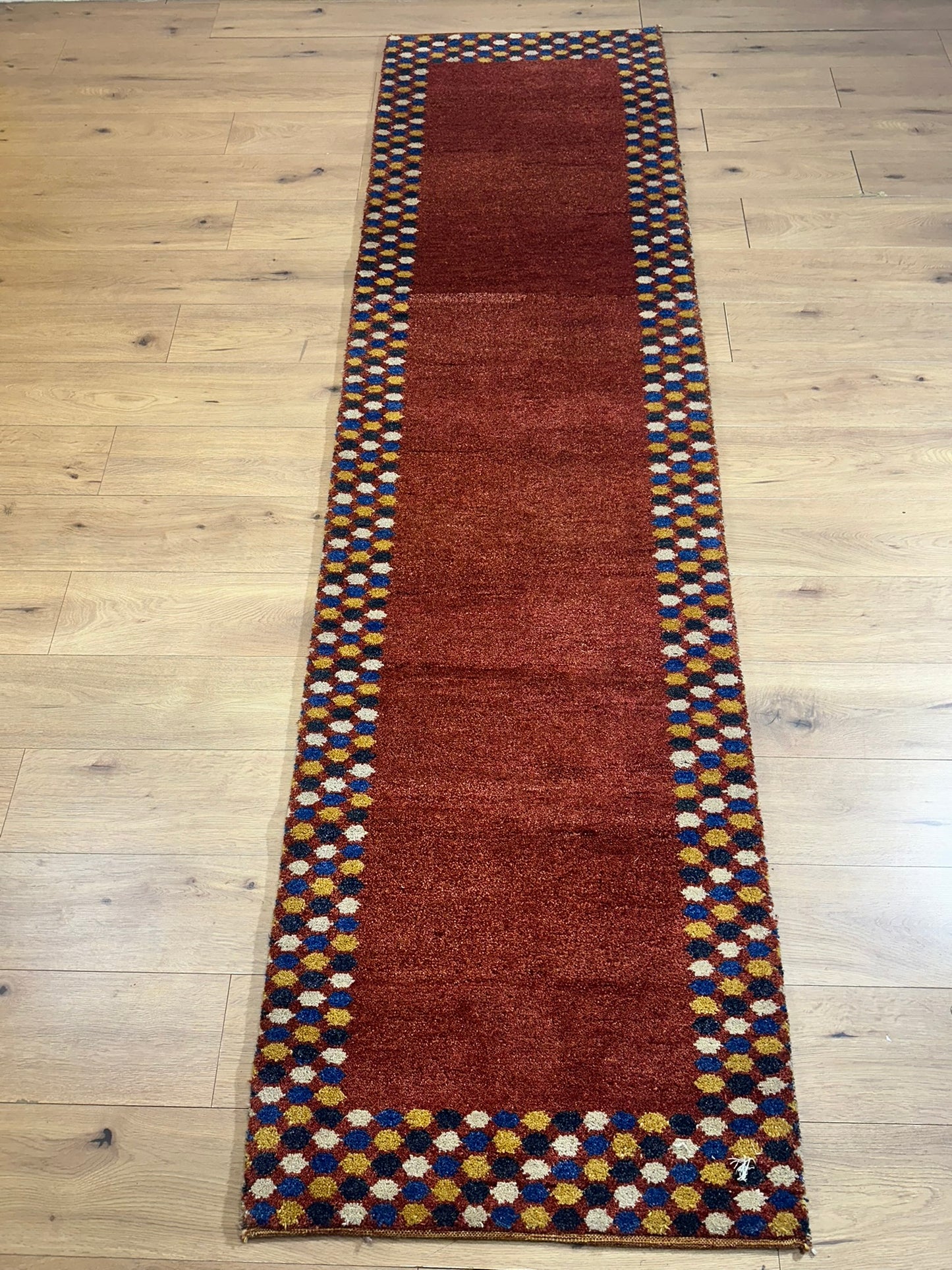 Indo Gabbeh Orientteppich Läufer handgeknüpft Neu 302x80 cm