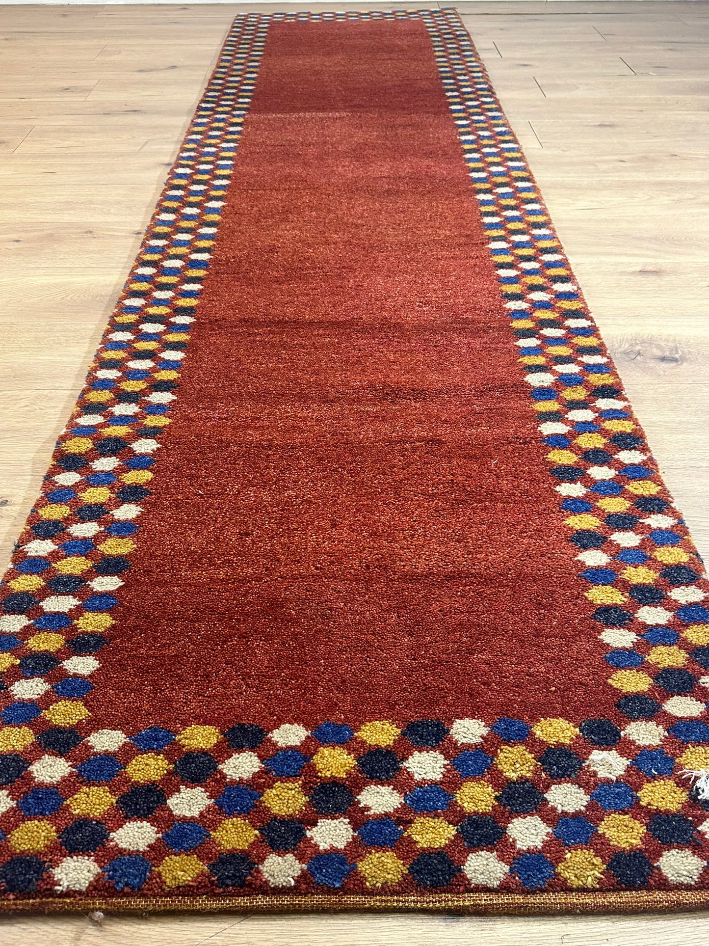 Indo Gabbeh Orientteppich Läufer handgeknüpft Neu 302x80 cm