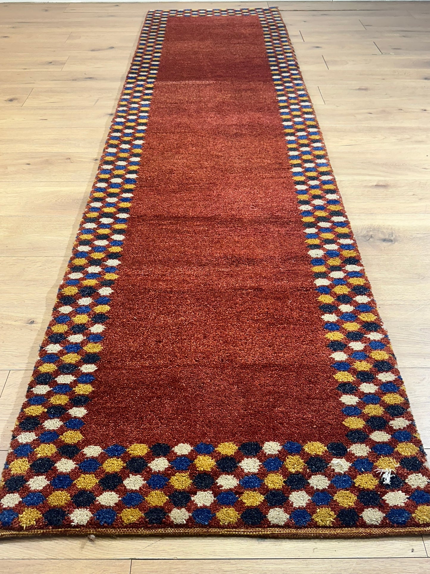 Indo Gabbeh Orientteppich Läufer handgeknüpft Neu 302x80 cm