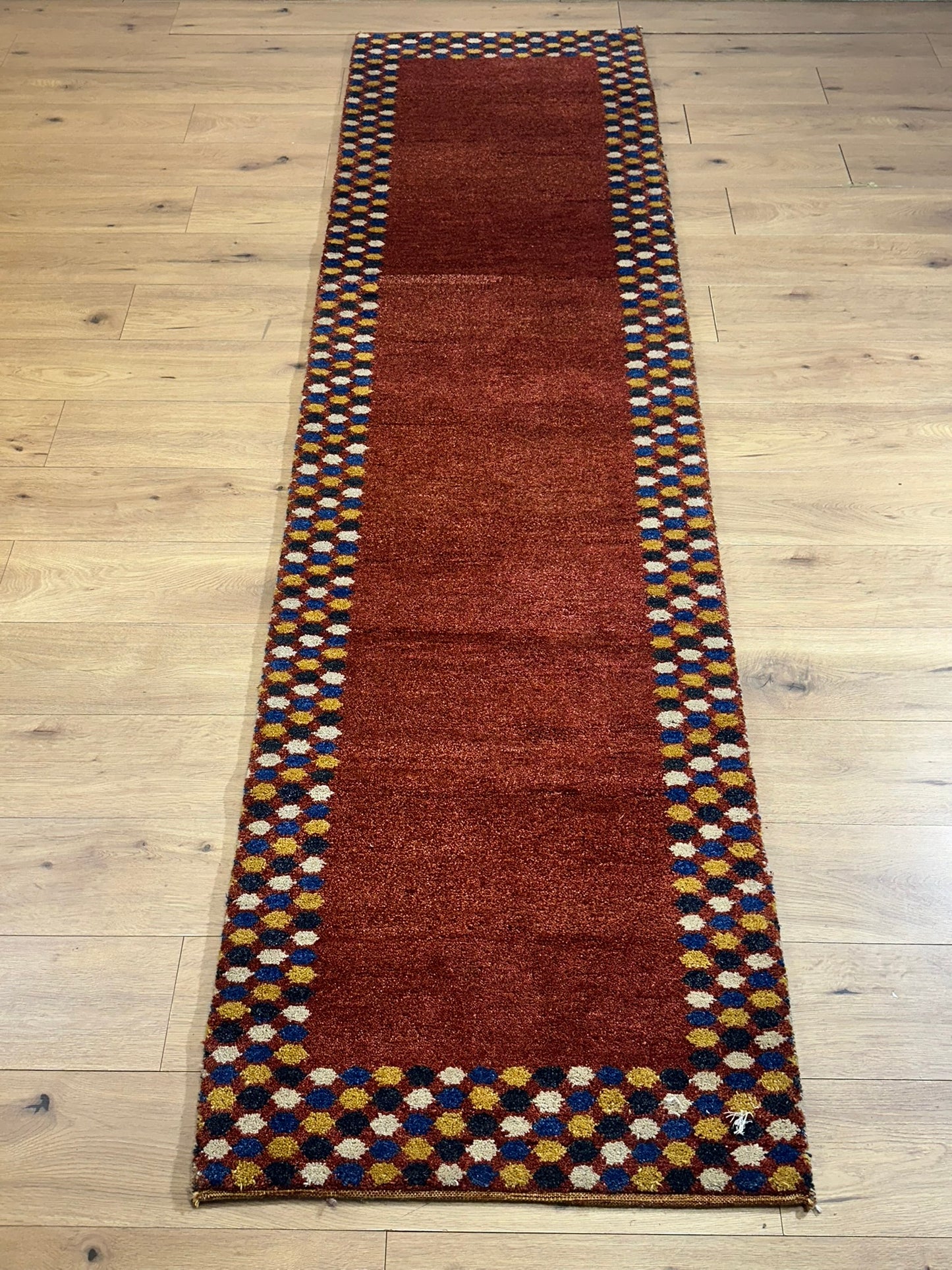 Indo Gabbeh Orientteppich Läufer handgeknüpft Neu 302x80 cm