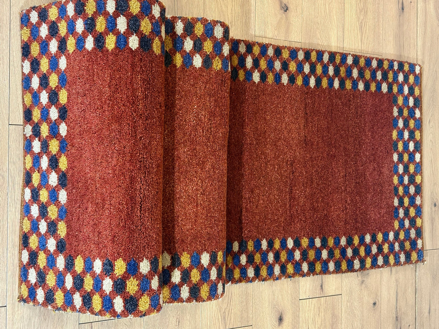 Indo Gabbeh Orientteppich Läufer handgeknüpft Neu 302x80 cm