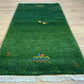 Orientteppich handgeknüpft Indo Gabbeh Grün 125x60 cm