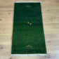 Orientteppich handgeknüpft Indo Gabbeh Grün 125x60 cm