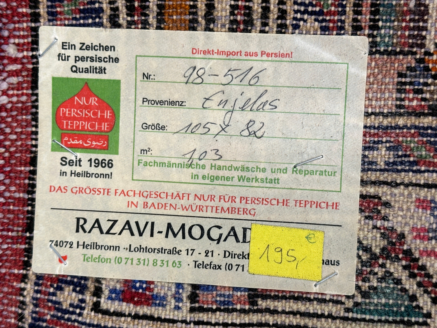 Handgeknüpfter Perser Orientteppich  Hamadan Medaillon 120x82 cm