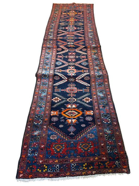 Orientteppich handgeknüpft 515x98 cm antiker Malayer Läufer