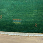Orientteppich handgeknüpft Indo Gabbeh Grün 125x60 cm