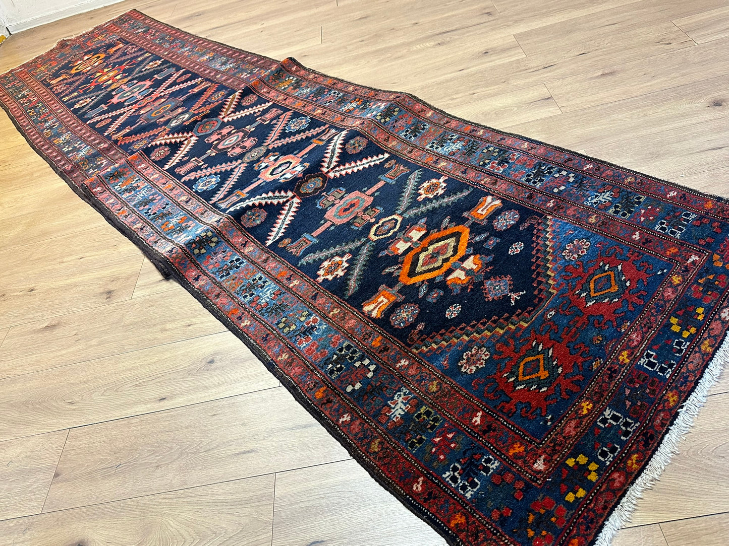 Orientteppich handgeknüpft 515x98 cm antiker Malayer Läufer
