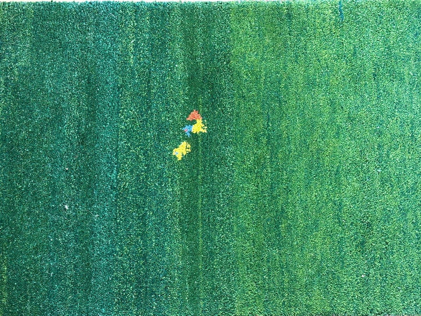 Orientteppich handgeknüpft Indo Gabbeh Grün 125x60 cm