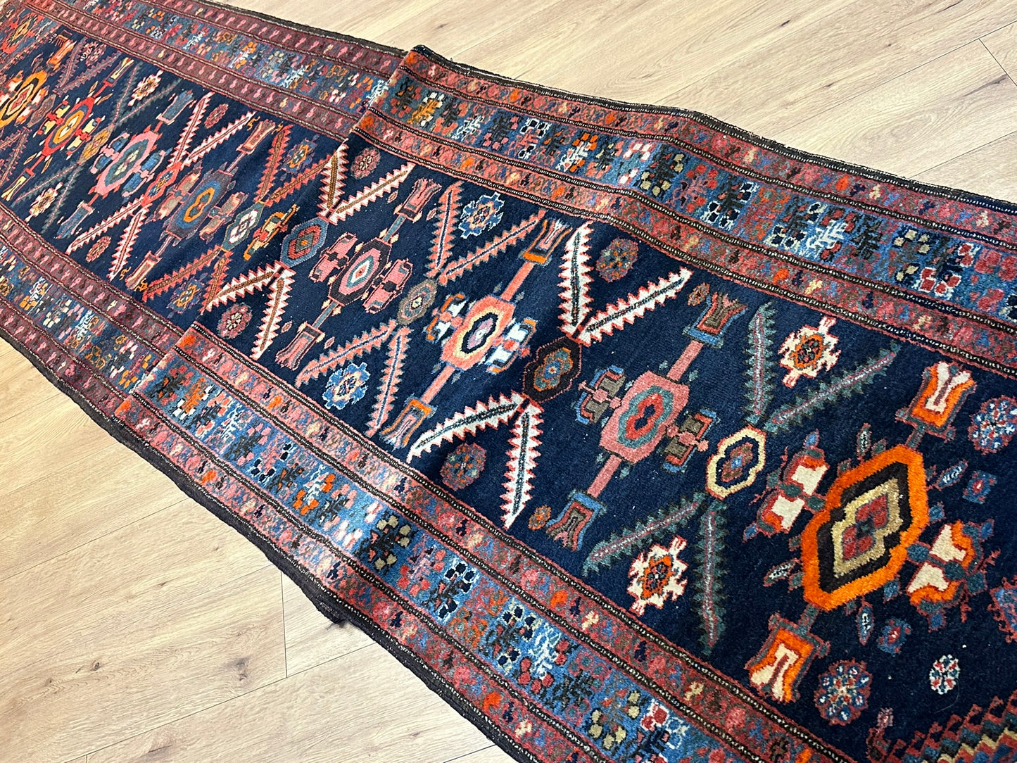 Orientteppich handgeknüpft 515x98 cm antiker Malayer Läufer