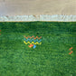 Orientteppich handgeknüpft Indo Gabbeh Grün 125x60 cm