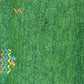 Orientteppich handgeknüpft Indo Gabbeh Grün 125x60 cm