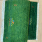 Orientteppich handgeknüpft Indo Gabbeh Grün 125x60 cm