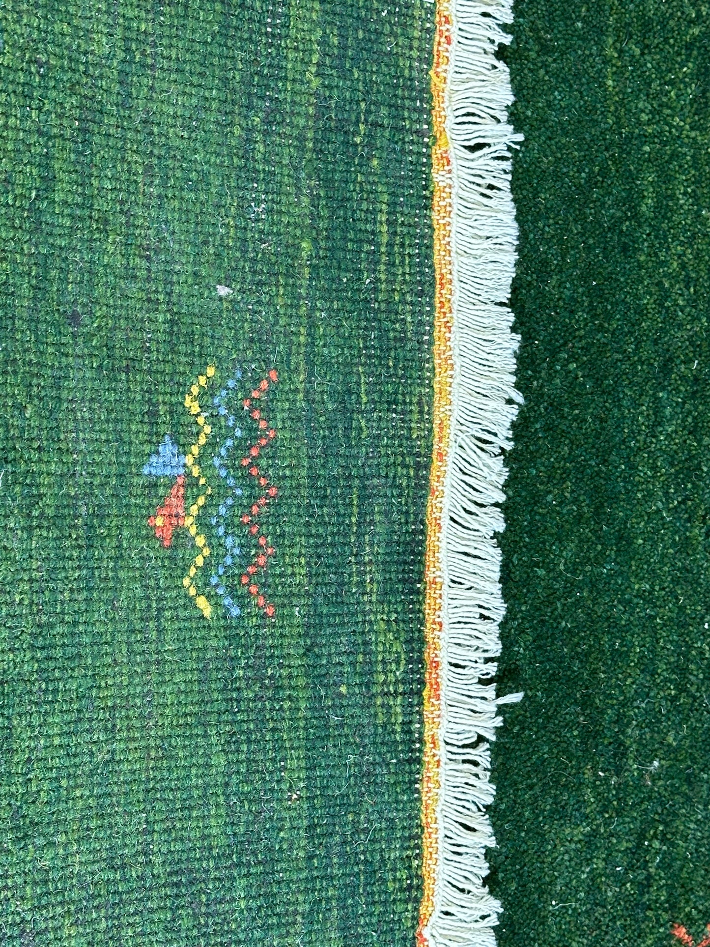 Orientteppich handgeknüpft Indo Gabbeh Grün 125x60 cm