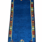 Orientteppich handgeknüpft Indo Gabbeh Blau 122x60 cm