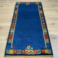 Orientteppich handgeknüpft Indo Gabbeh Blau 122x60 cm