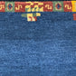 Orientteppich handgeknüpft Indo Gabbeh Blau 122x60 cm