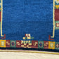 Orientteppich handgeknüpft Indo Gabbeh Blau 122x60 cm