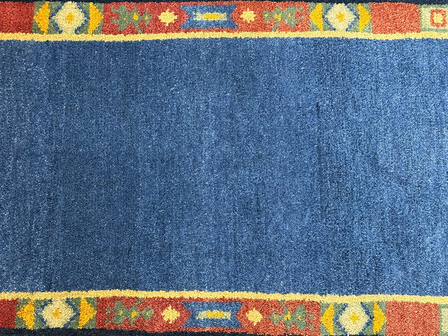 Orientteppich handgeknüpft Indo Gabbeh Blau 122x60 cm