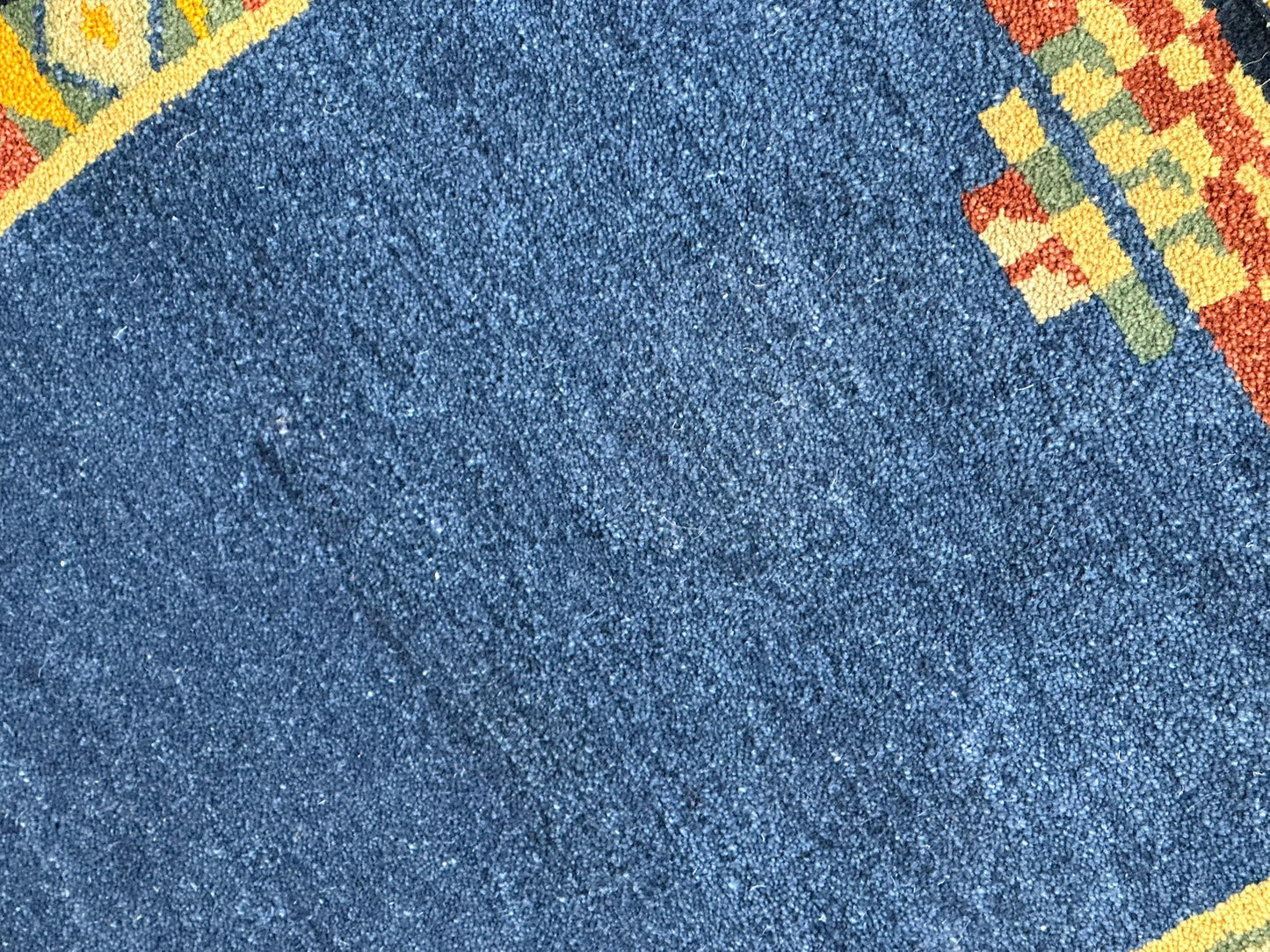 Orientteppich handgeknüpft Indo Gabbeh Blau 122x60 cm