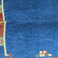 Orientteppich handgeknüpft Indo Gabbeh Blau 122x60 cm