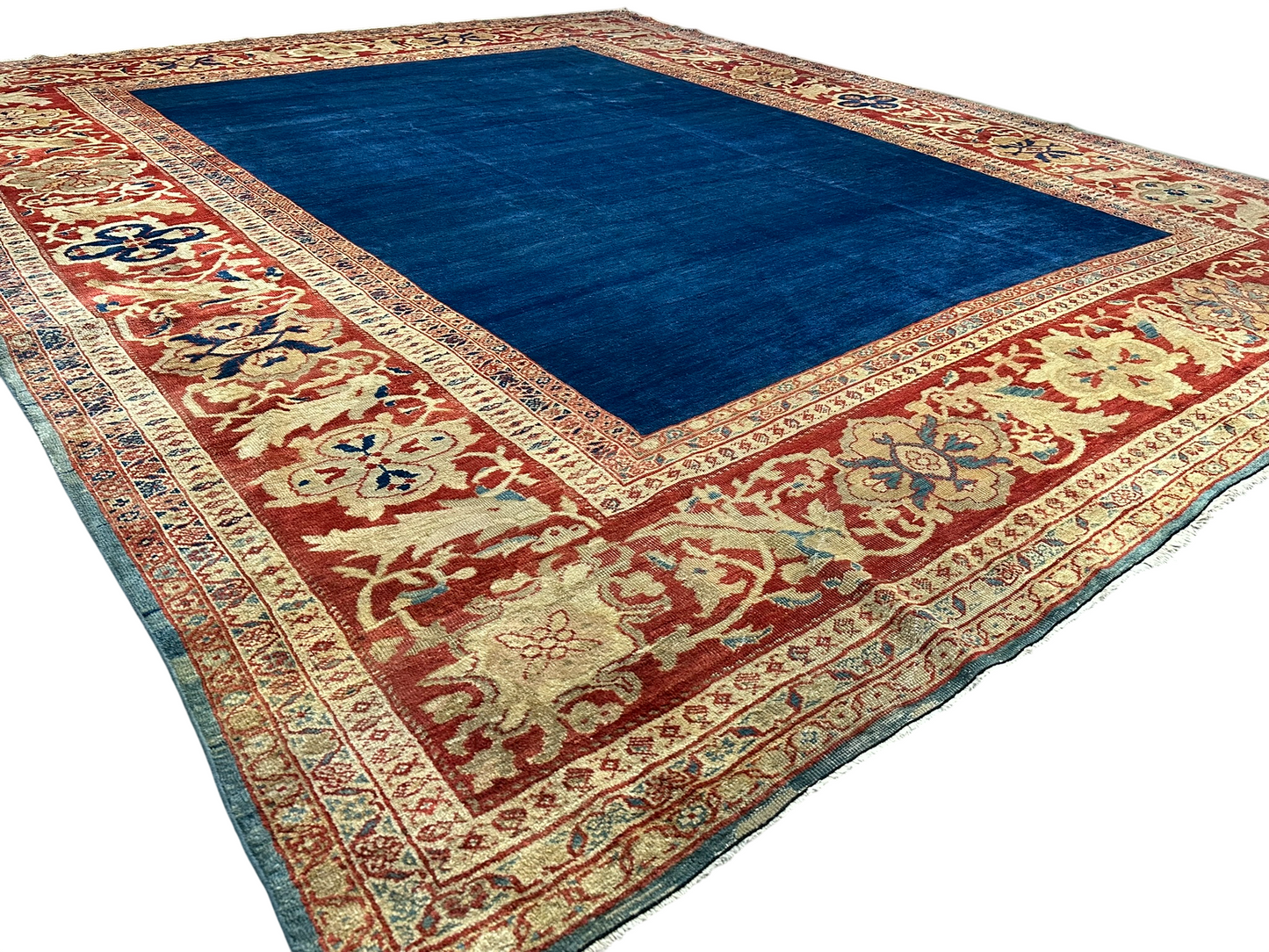 Orientteppich handgeknüpft 460x375 cm antik naturfarben Mahal Ziegler