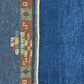 Orientteppich handgeknüpft Indo Gabbeh Blau 122x60 cm