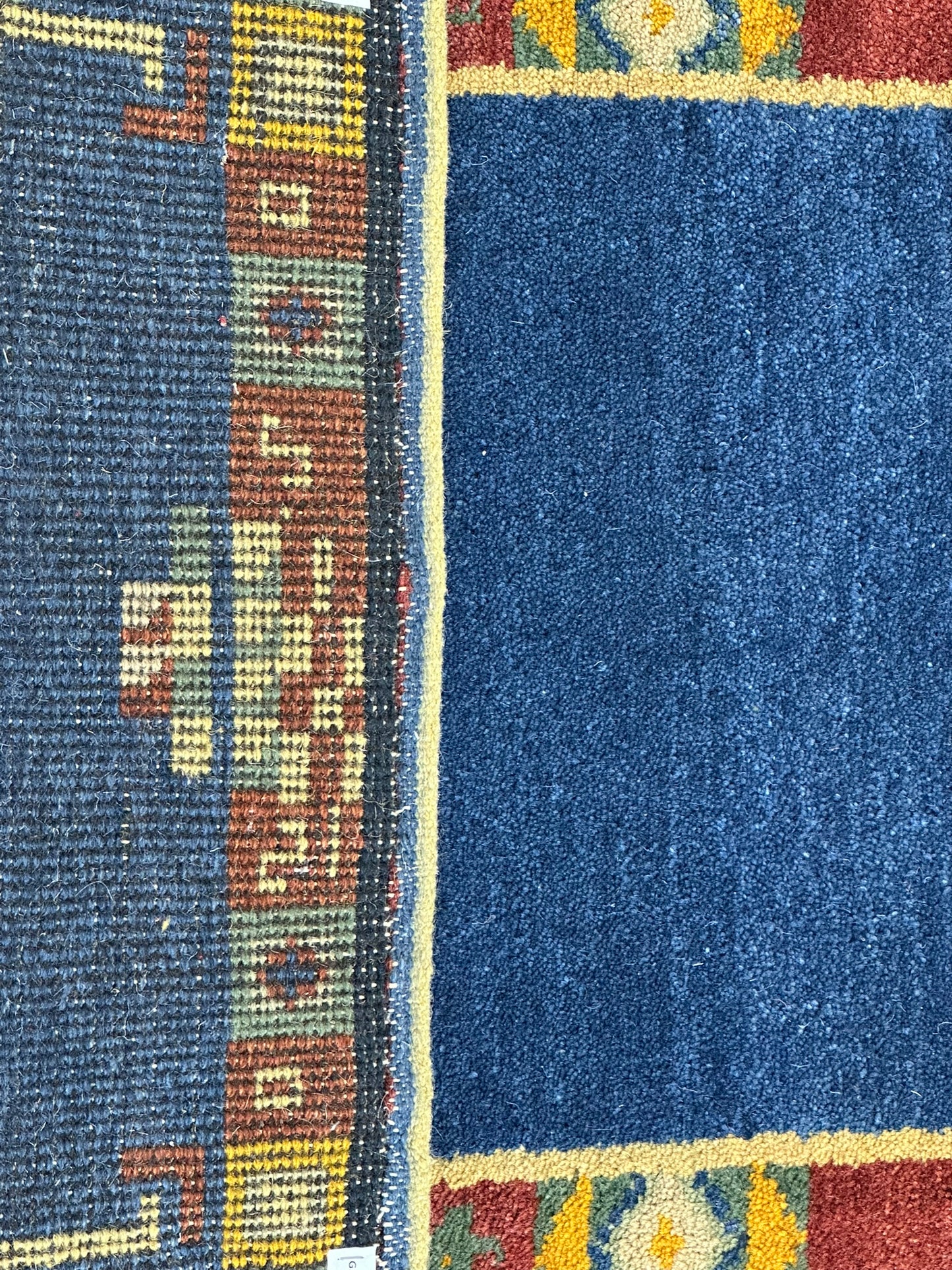 Orientteppich handgeknüpft Indo Gabbeh Blau 122x60 cm