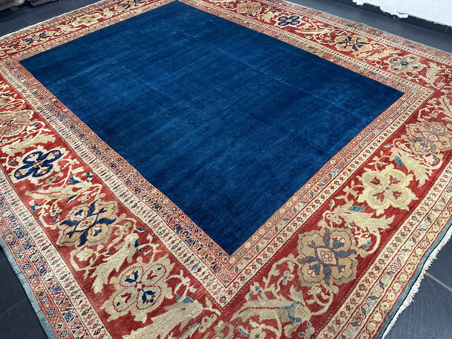 Orientteppich handgeknüpft 460x375 cm antik naturfarben Mahal Ziegler
