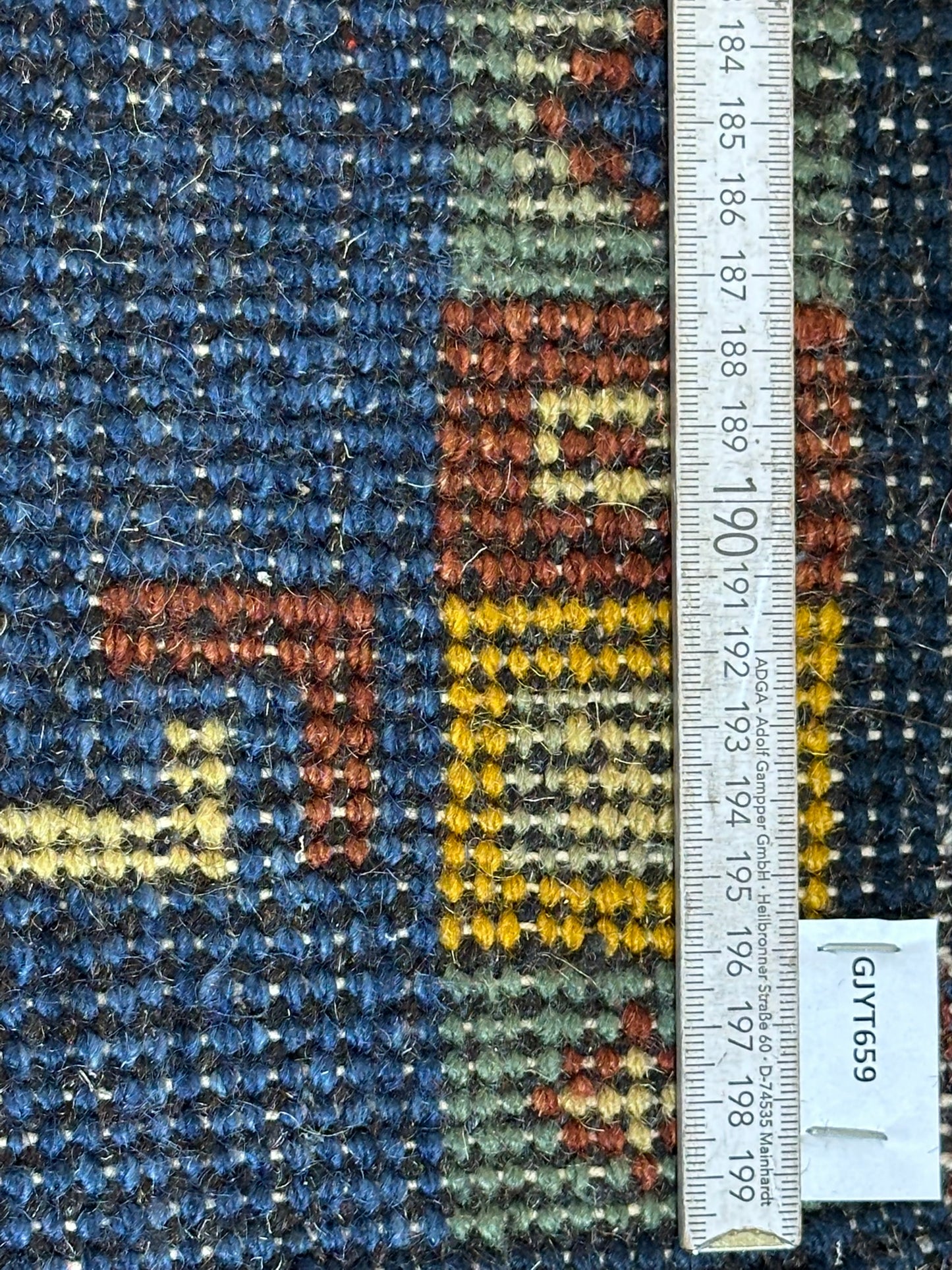 Orientteppich handgeknüpft Indo Gabbeh Blau 122x60 cm