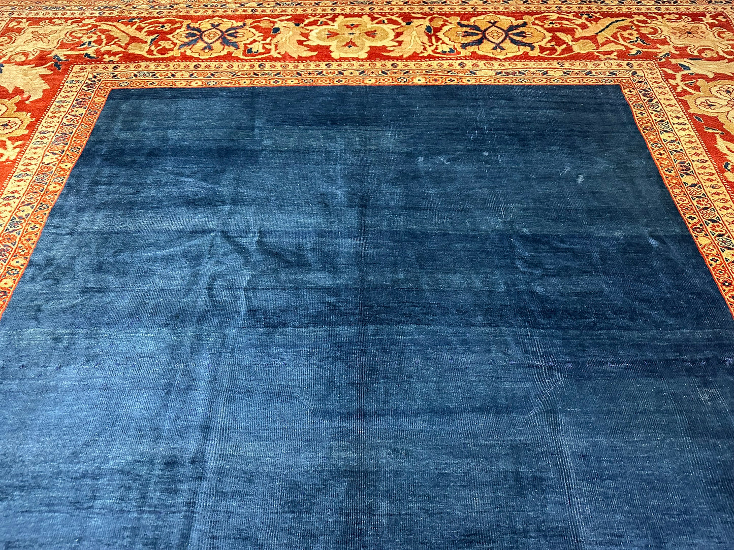 Orientteppich handgeknüpft 460x375 cm antik naturfarben Mahal Ziegler