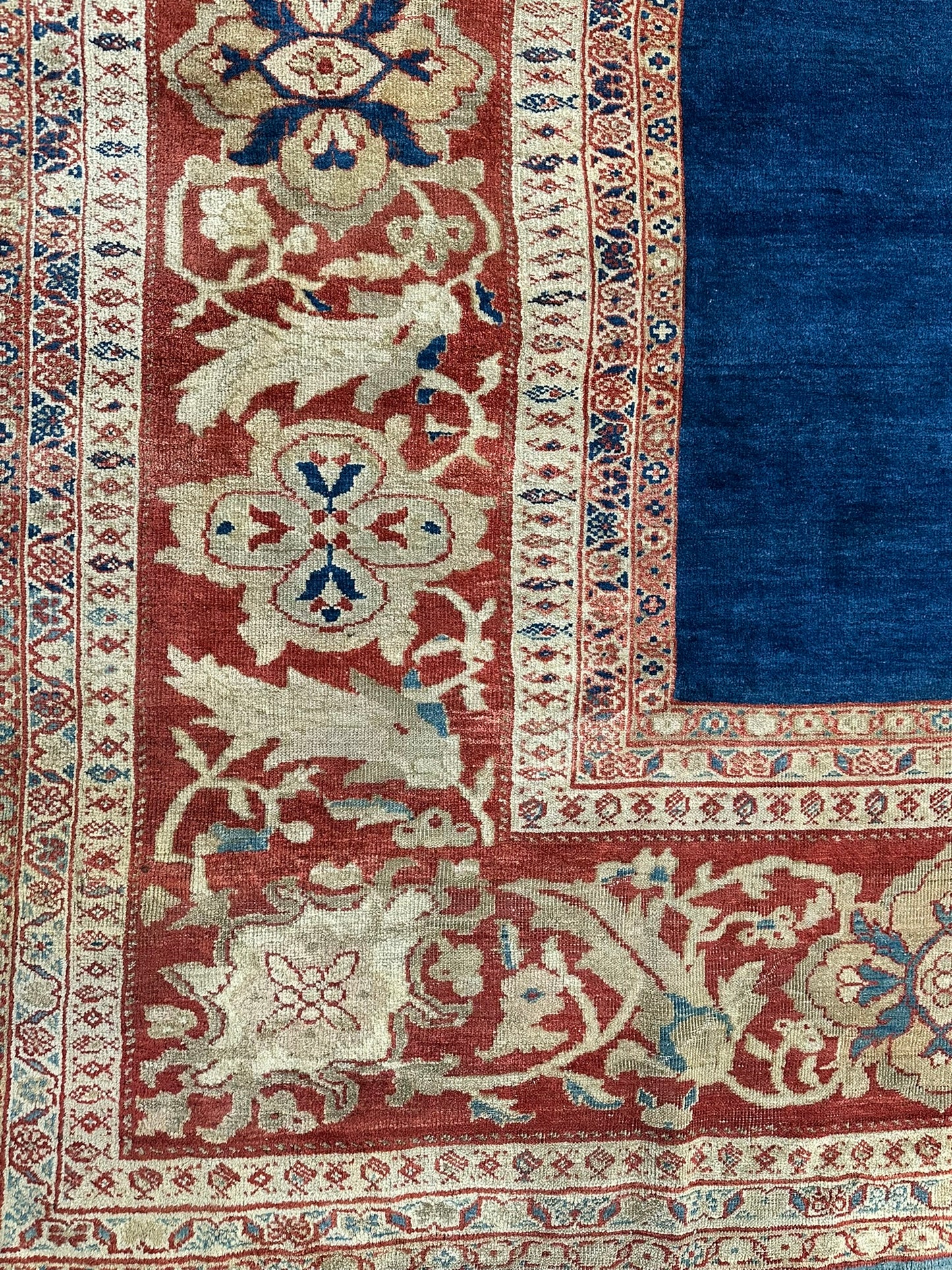 Orientteppich handgeknüpft 460x375 cm antik naturfarben Mahal Ziegler
